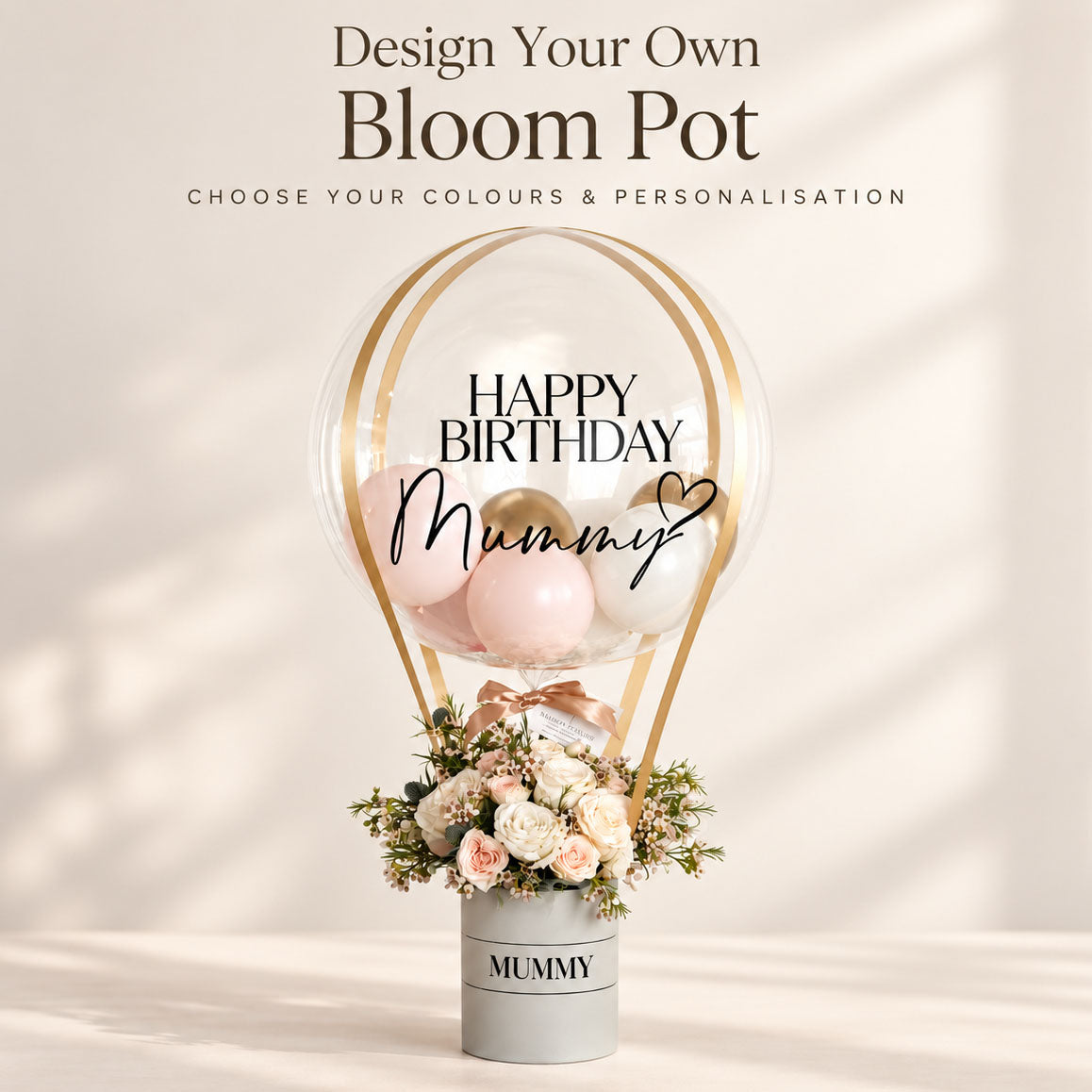 Personalised Bloom Pot with Fresh Flowers