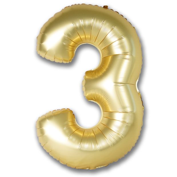 Helium Filled 102cm Jumbo Foil Number | Gold