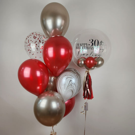 Helium Balloons Party Pack | Red & Champagne