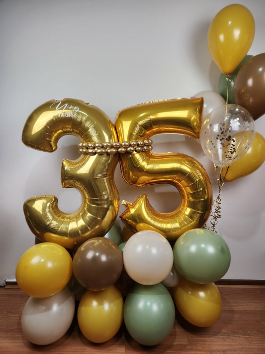 Double Digit Foil Number Air FIlled Balloon Marquee