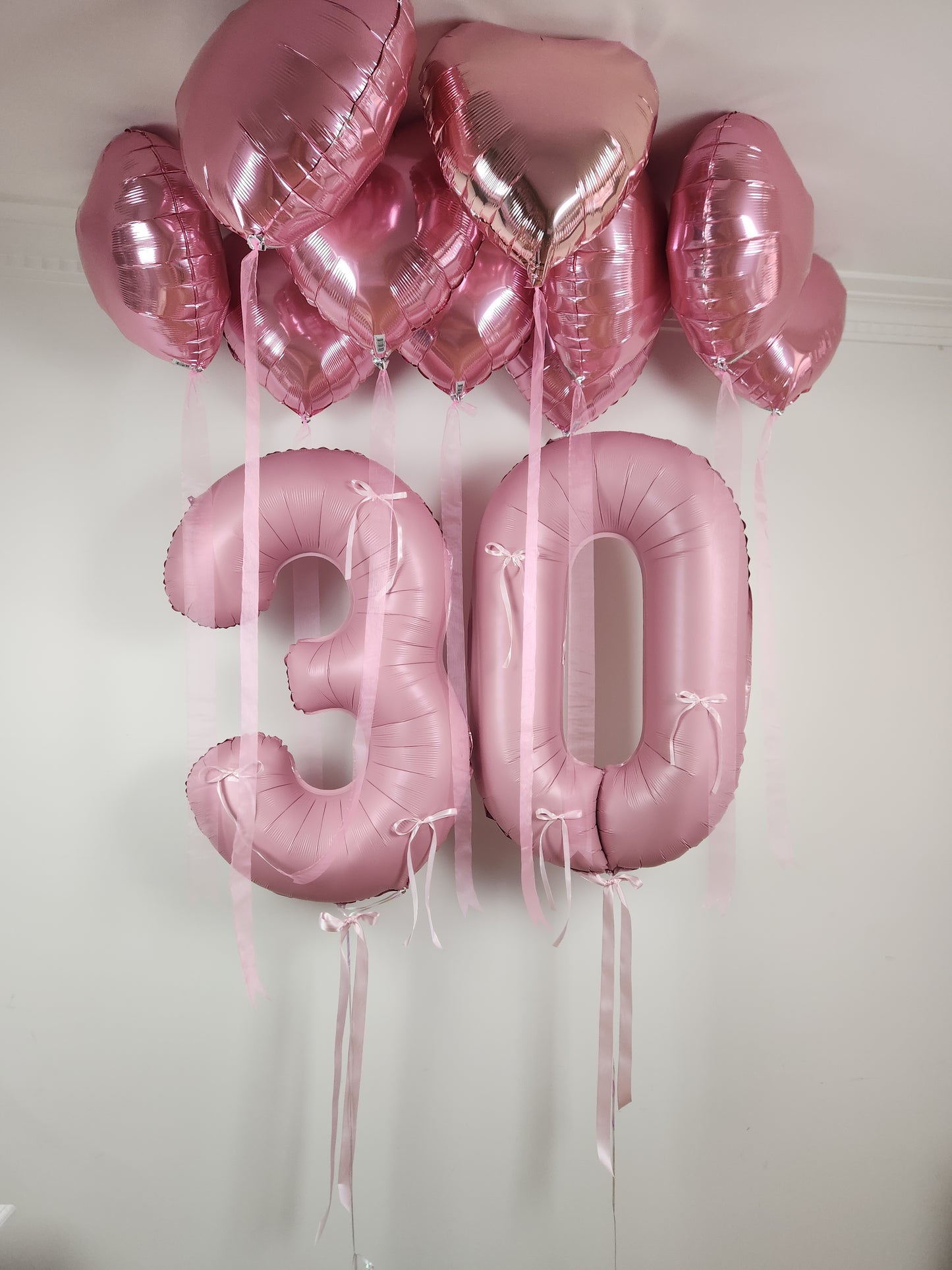 Party Bundle: Pink Ceiling Balloons with Foil Numbers