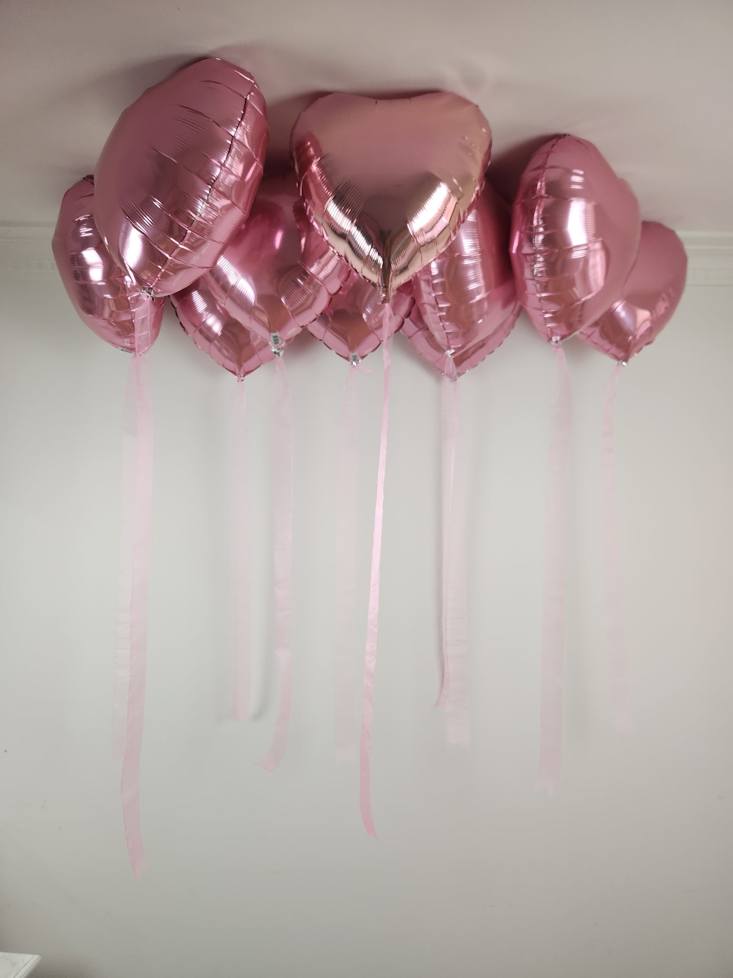 Heart Shaped Foil ceiling balloons - Pink