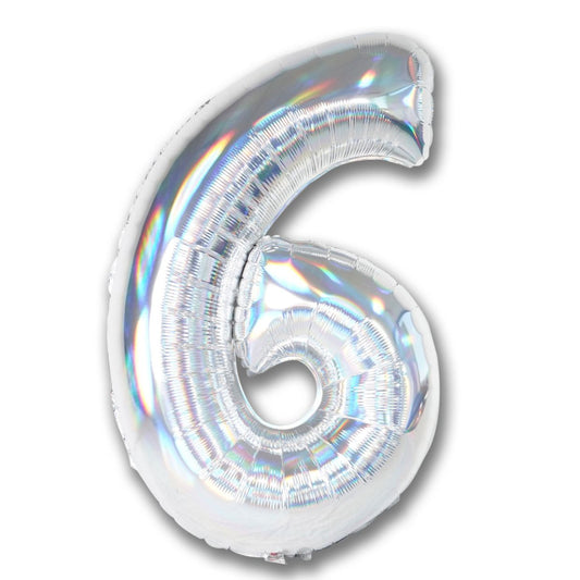 Helium Filled 102cm Jumbo Foil Number | Iridescent