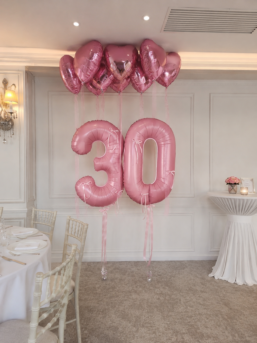 Party Bundle: Pink Ceiling Balloons with Foil Numbers