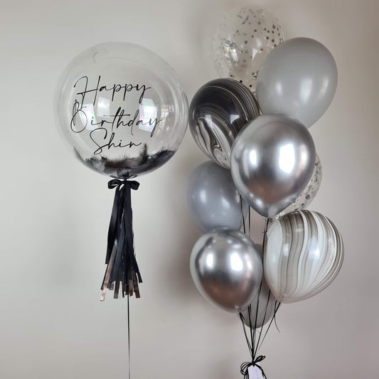 Helium Balloons Party Pack | Black + Silver