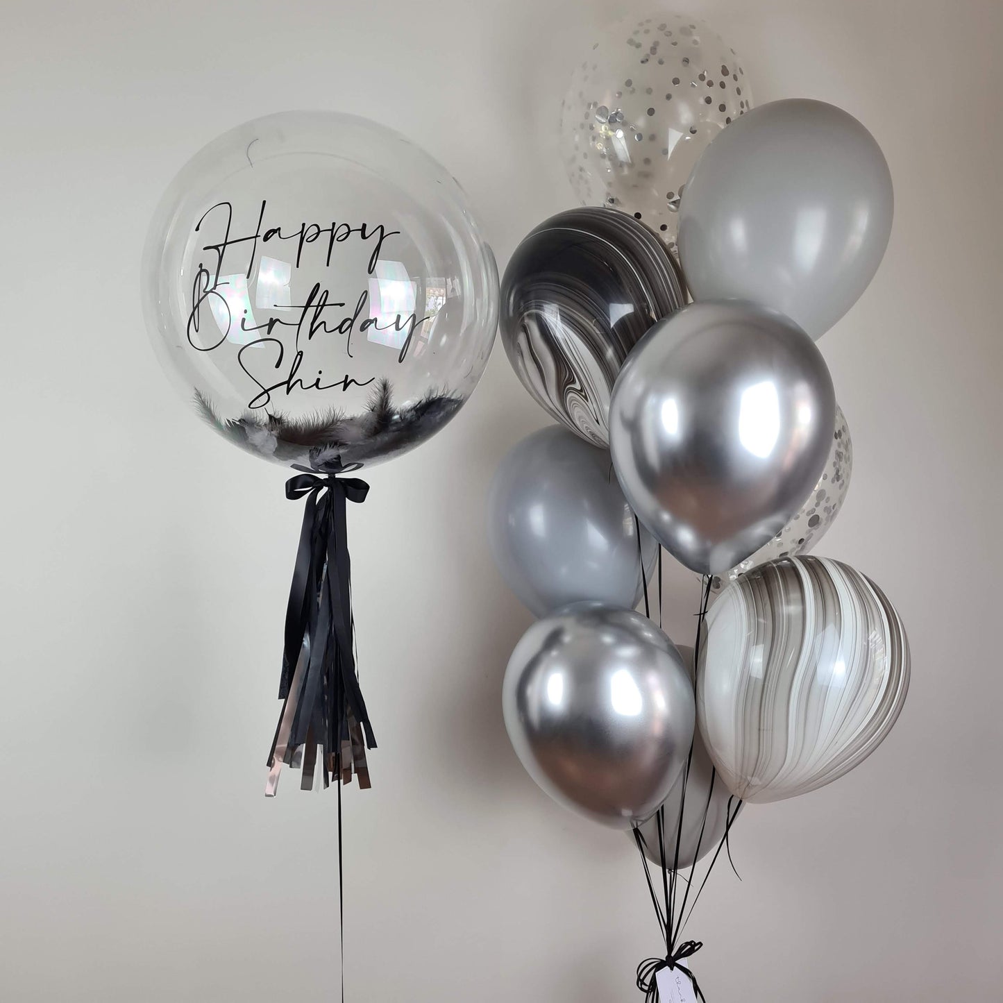 Helium Balloons Party Pack | Black + Silver