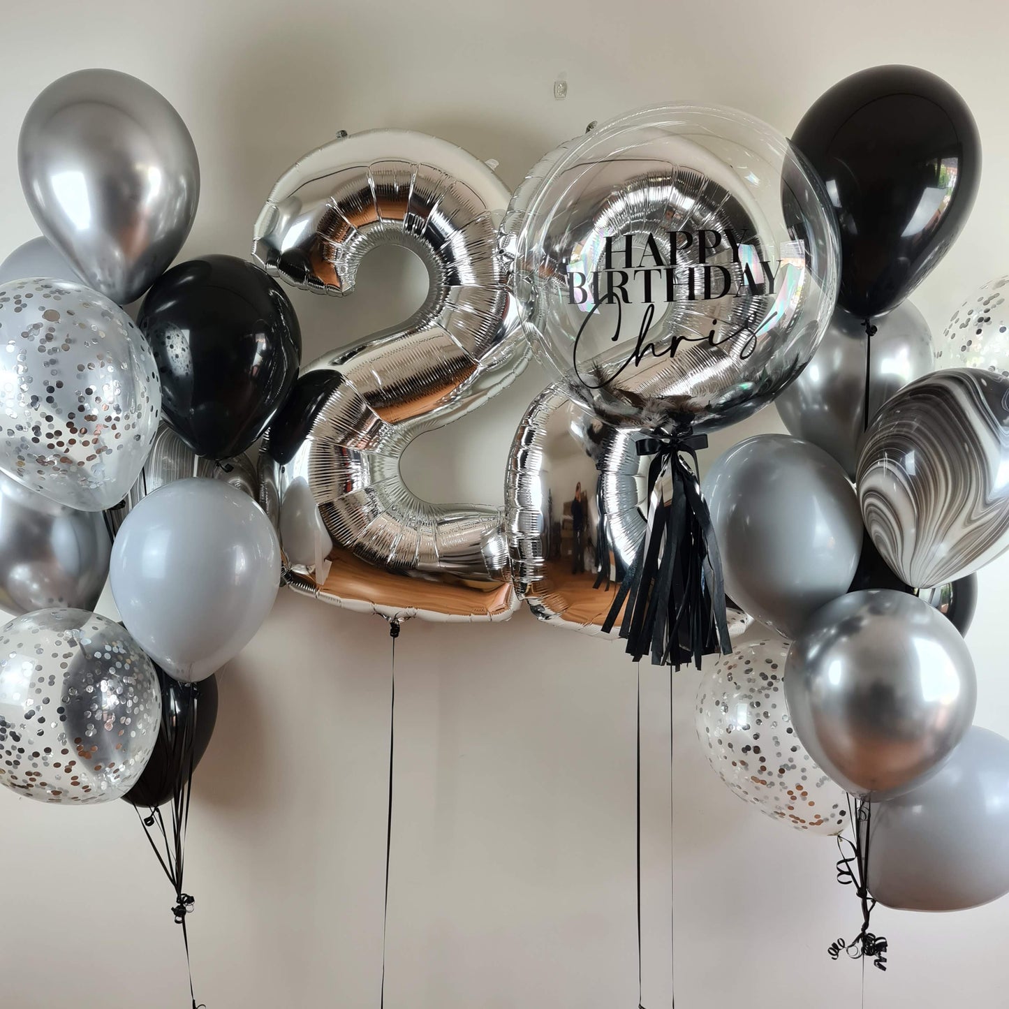 Helium Balloons Party Pack | Black + Silver