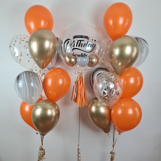Helium Balloons Party Pack | Orange + Gold