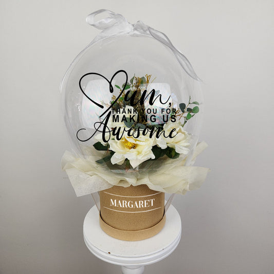 Bubble Bloom | Faux Flowers in balloon - Cream