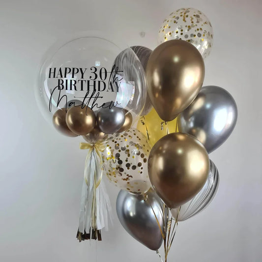 Helium Balloons Party Pack | Silver + Gold