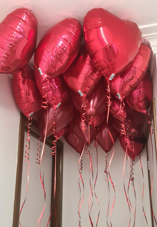 Heart Shaped Foil ceiling balloons