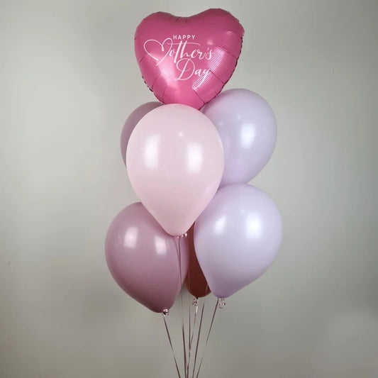 Heart Shaped Foil with latex balloon bouquet - Mother's Day Special