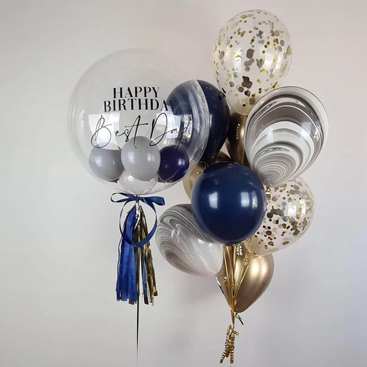 Helium Balloons Party Pack | Navy + Gold