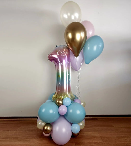 Single Digit Foil Number Air FIlled Balloon Marquee